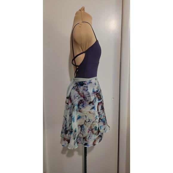 Floral Impressionist Chiffon Ballet Wrap Skirt - Picture 1 of 4